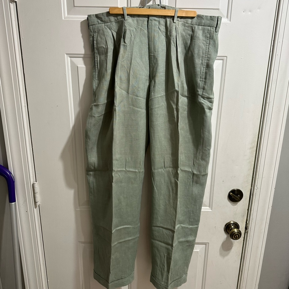 Polo Ralph Lauren Green Linen Pants 35x31